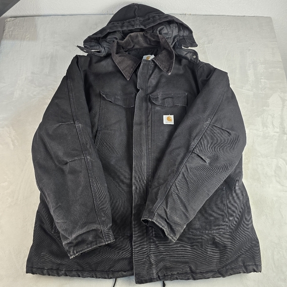 Carhartt Other - Vintage Carhartt Chore Jacket CO3 BLK Snap Hood USA Men’s Size 54 Tall